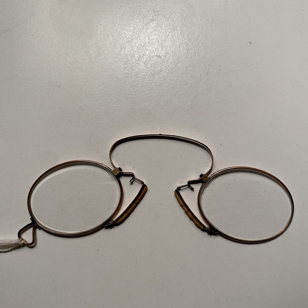 ANTIQUE SPRING BRIDGE PINCE NEZ EYE GLASSES VINTAGE EYEGLASSES